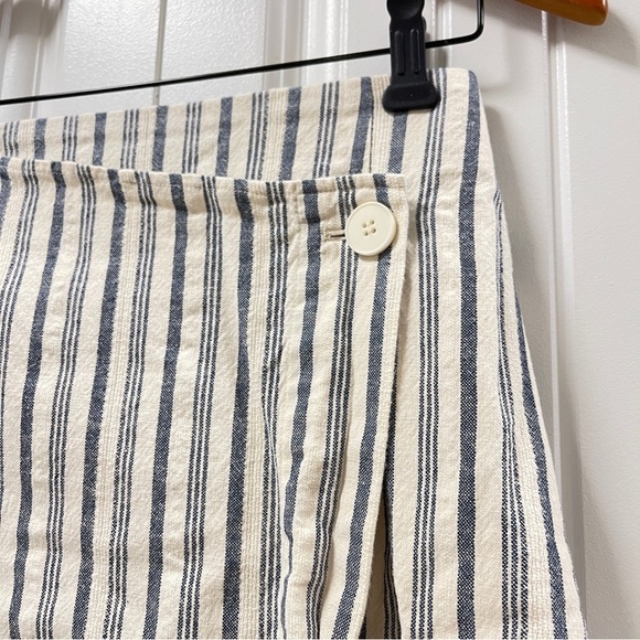 Oak + Fort High Waist Striped Button Wrap Skirt - Small - Picture 6 of 10